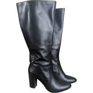 Anne Klein Knee-High Boots | Block Heel | Side Zip | Black | Size 8.5
